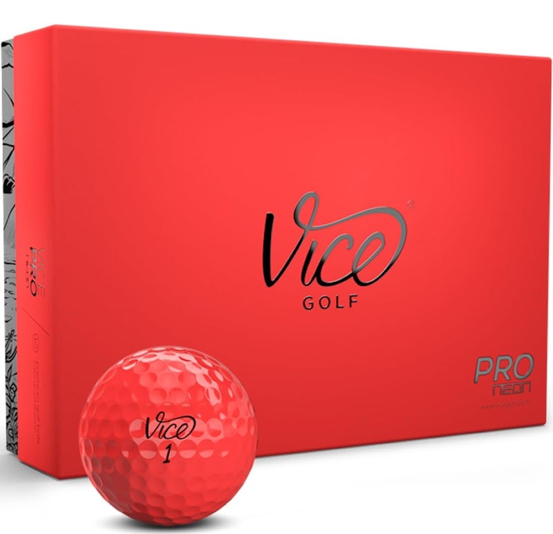 Vice Golf Pro Golf Balls, Red (One Dozen) - Image 1